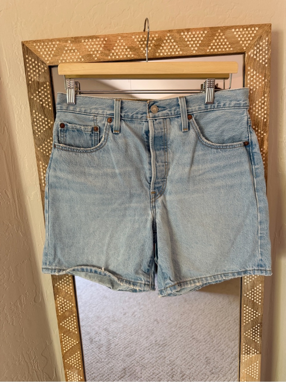 Levi's Light Blue High-Rise Denim Shorts